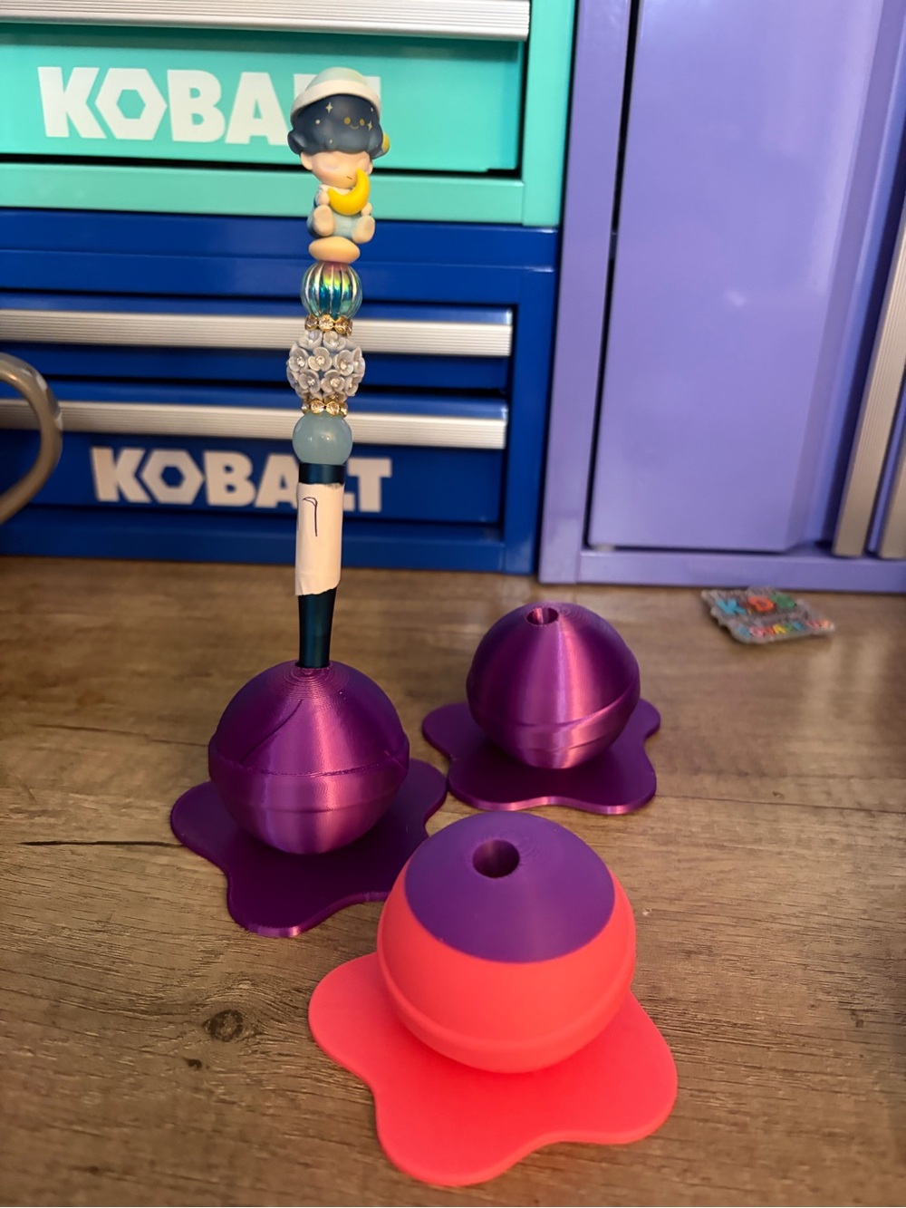Kids Toy Stacking Ball Set in Purple and Pink